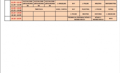 Plan lekcji 2019/2020 Nowy