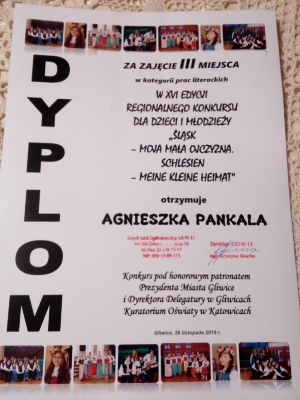 „ ŚLĄSK – MOJA MAŁA OJCZYZNA”.