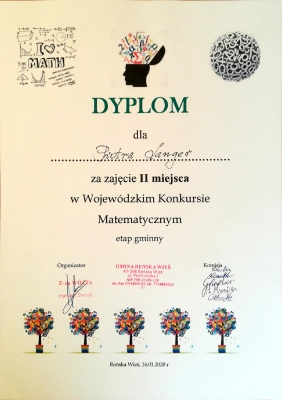 Wojewódzki konkurs z matematyki etap gminny 2020