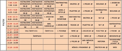 Plan lekcji nauka zdalna