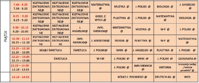 Plan lekcji nauka zdalna nowy