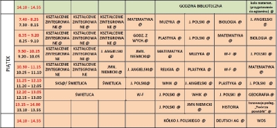 Plan lekcji nauka zdalna