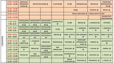 Plan lekcji od 10.05.2021