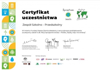 sprzątanie świata certyfikat