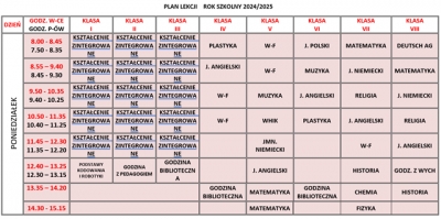 plan lekcji 2024/2025