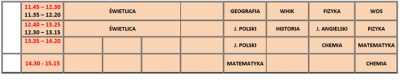 Plan lekcji 2024/2025 zmiana II półrocze